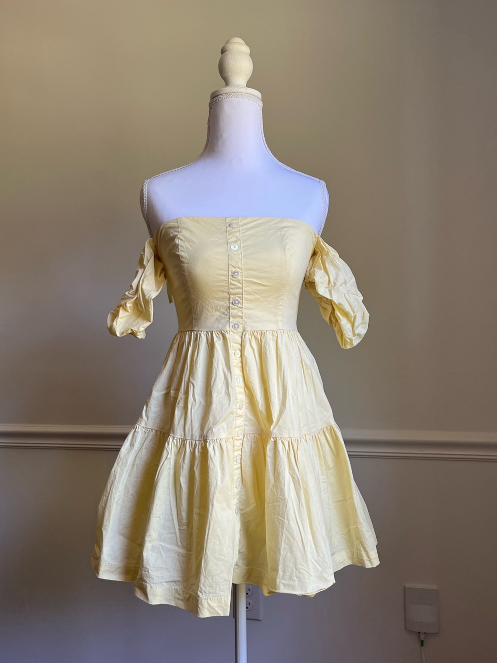 Staud Yellow Mini Dress